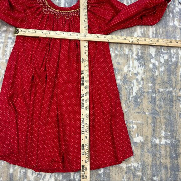Vintage Handmade Christmas Smocked Long Dress size 5 - Picture 4 of 9